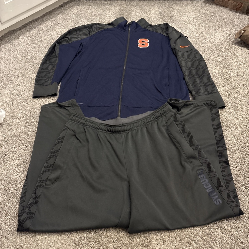 Syracuse University Orangemen Dri Fit Nike Piece Tracksuit 2XL XXL Navy / Gray